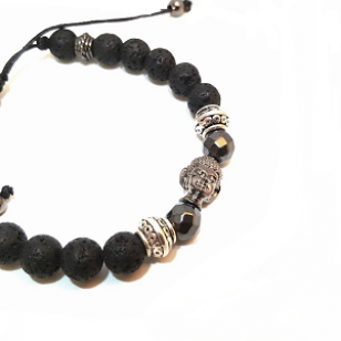 Armband  Boeddha - lava 